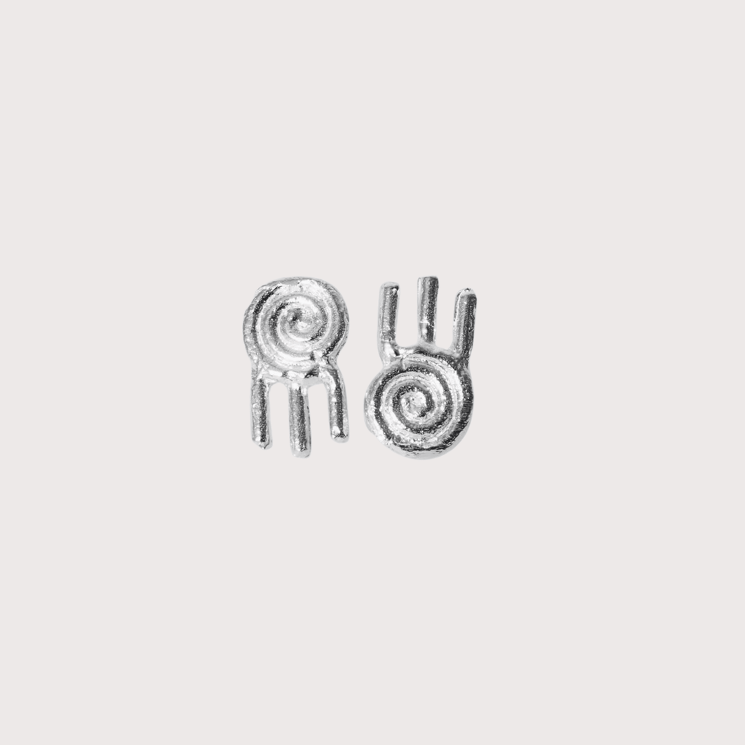 Lucky Charm Stud Earrings - Silver by Kiala Kanzi at White Label Project