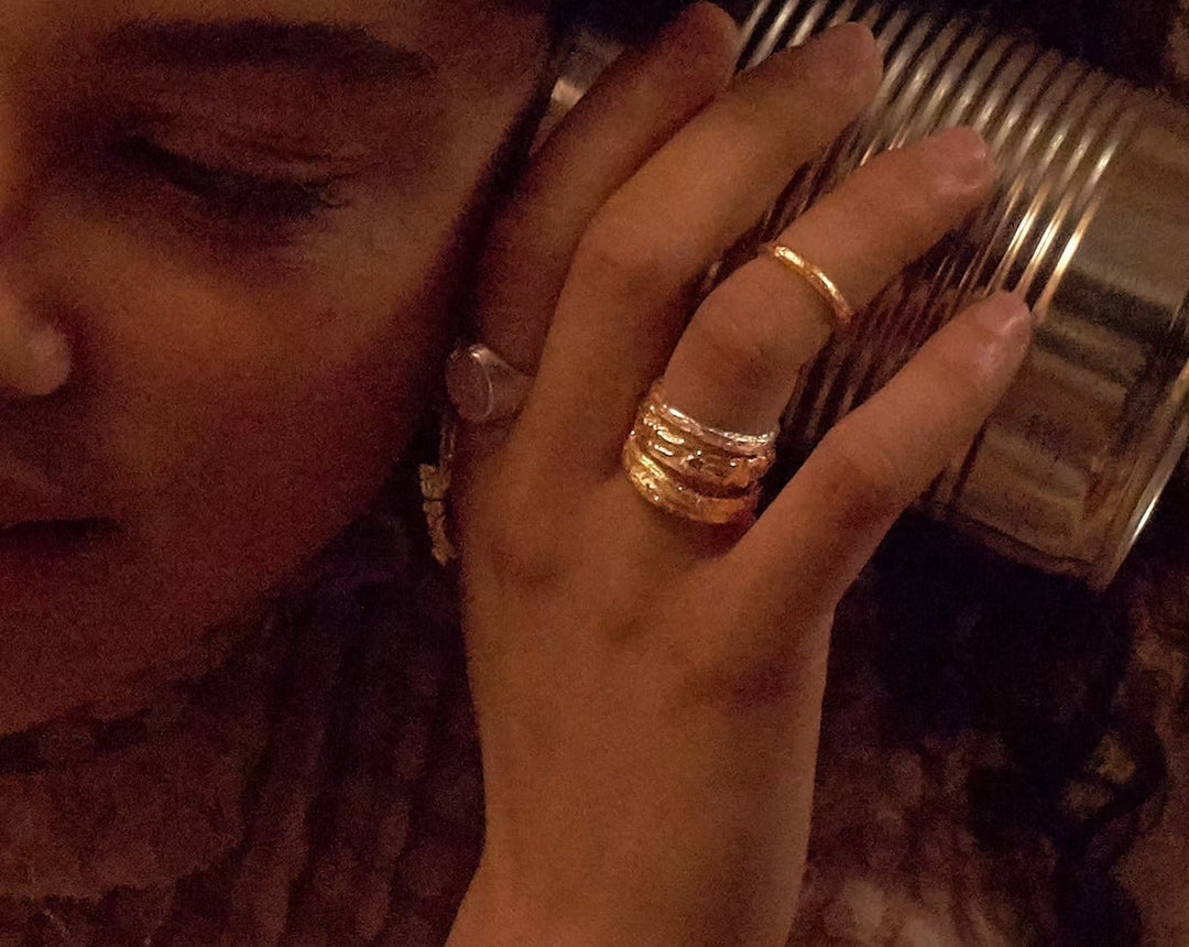 One Makes Two Ring - Gold by Kiala Kanzi at White Label Project