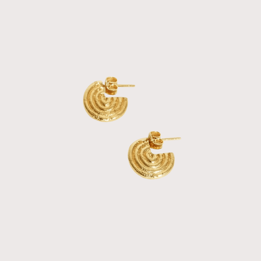Spool of Life Disc Earrings - Gold by Kiala Kanzi at White Label Project