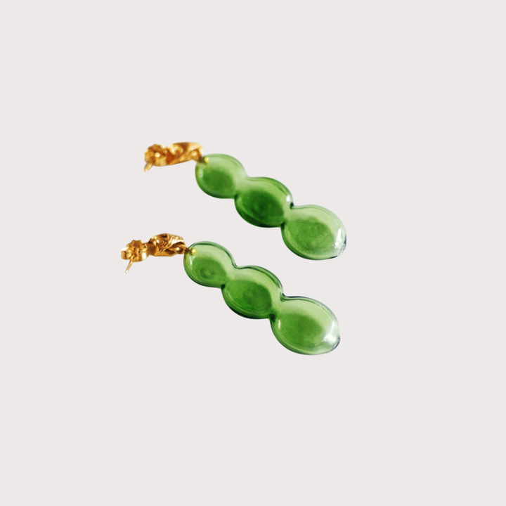 Aretes Earrings - Clear Green by La Marea at White Label Project