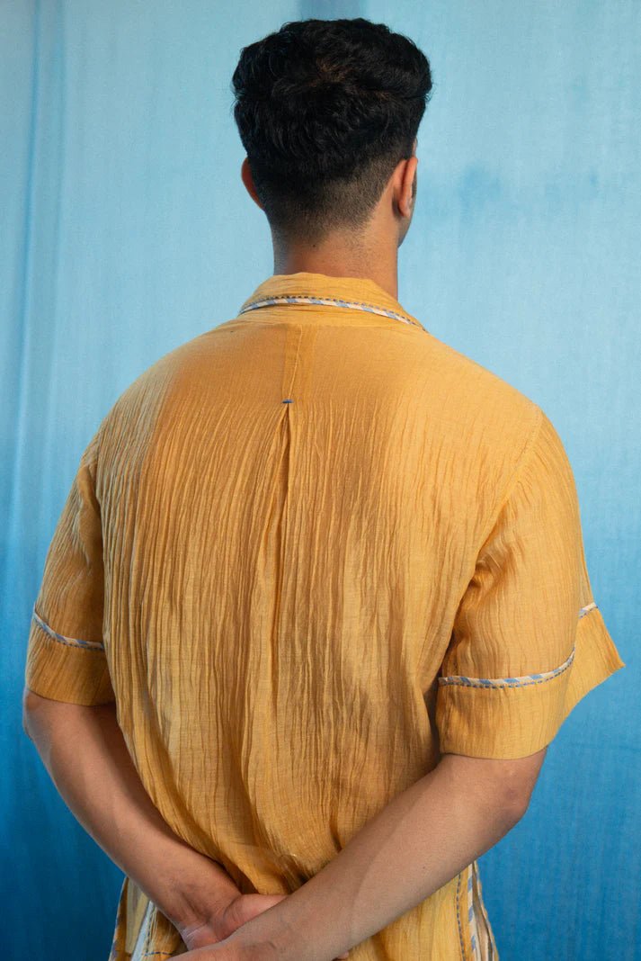 AY Unisex Chanderi Shirt by Lafaani at White Label Project