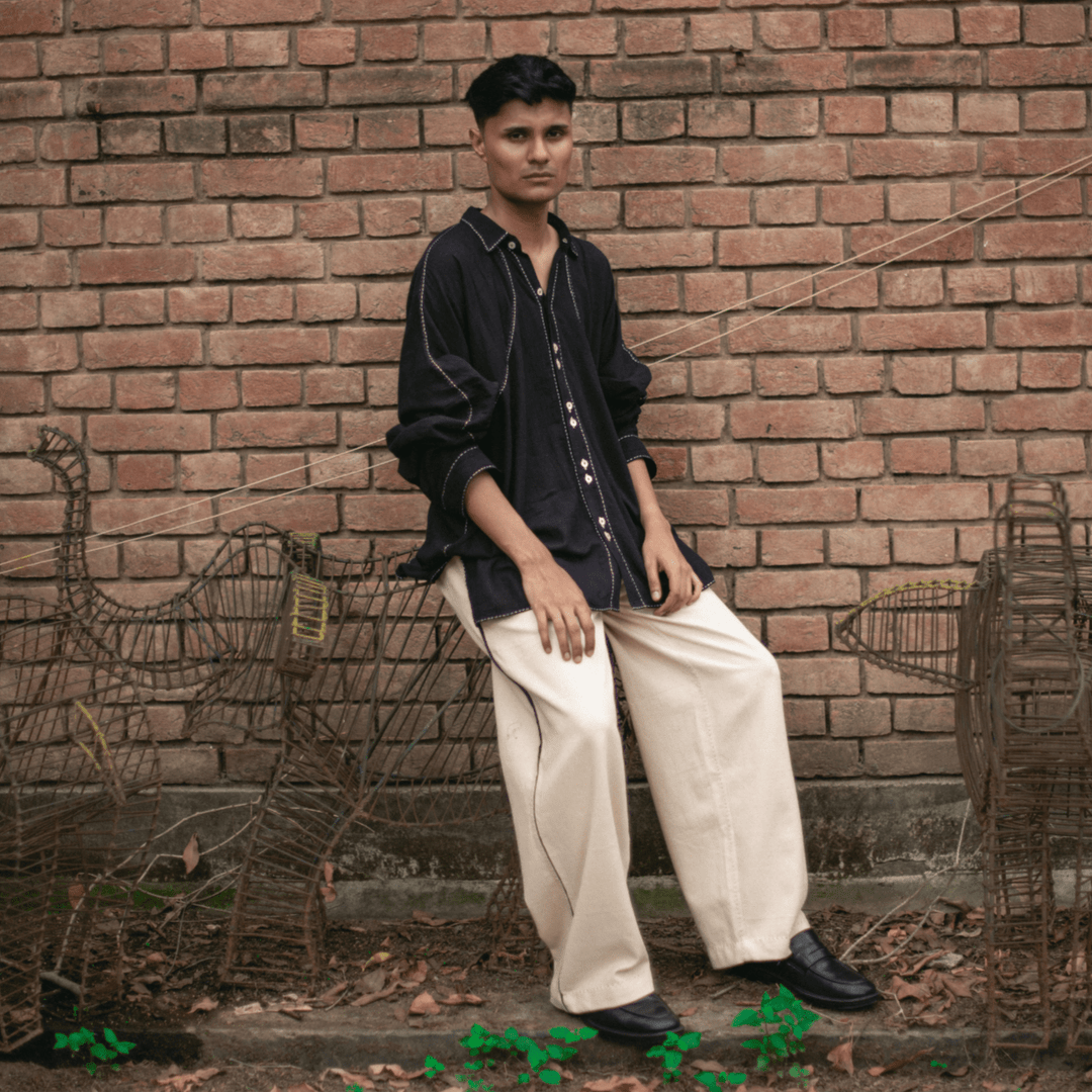 Curve Cotton Unisex Shirt - Black by Lafaani at White Label Project