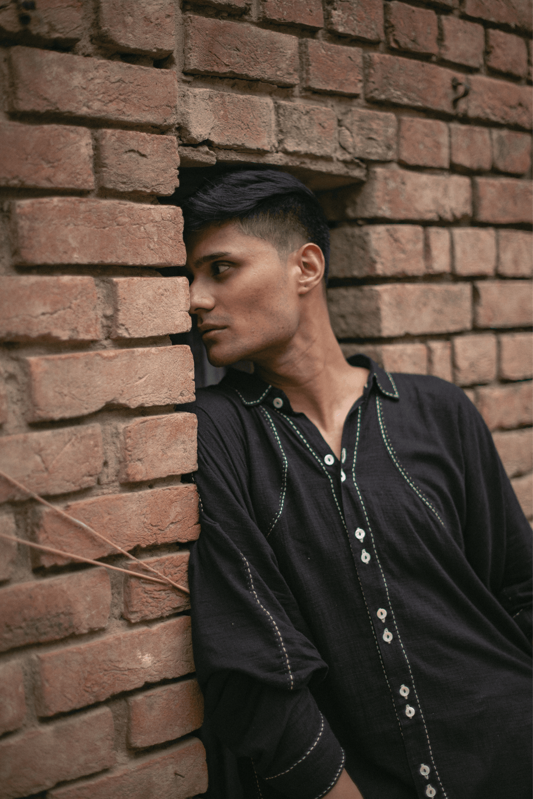 Curve Cotton Unisex Shirt - Black by Lafaani at White Label Project