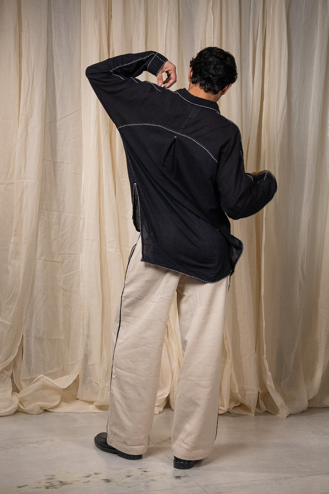 Curve Cotton Unisex Shirt - Black by Lafaani at White Label Project