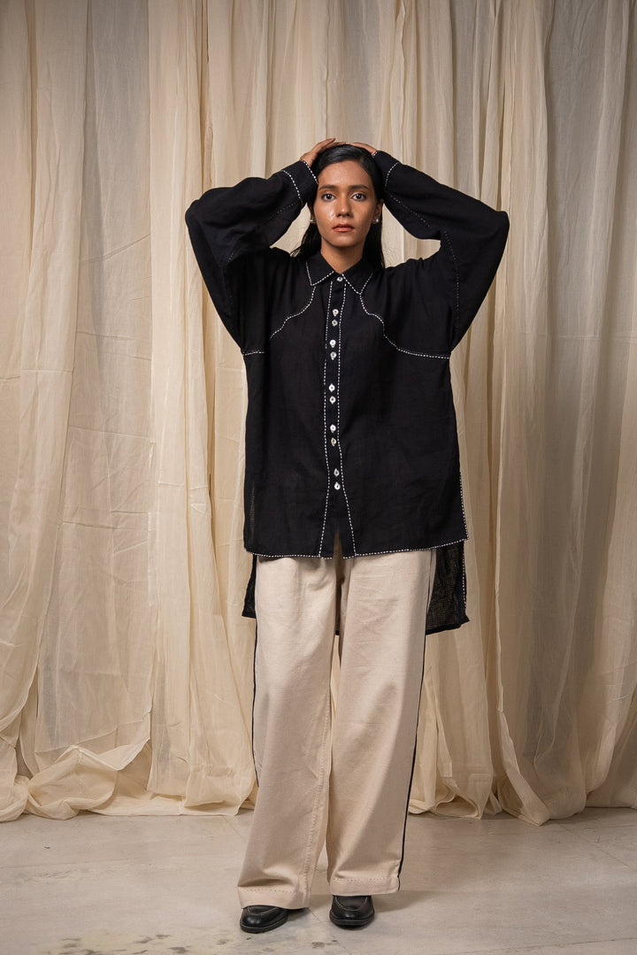 Curve Cotton Unisex Shirt - Black by Lafaani at White Label Project