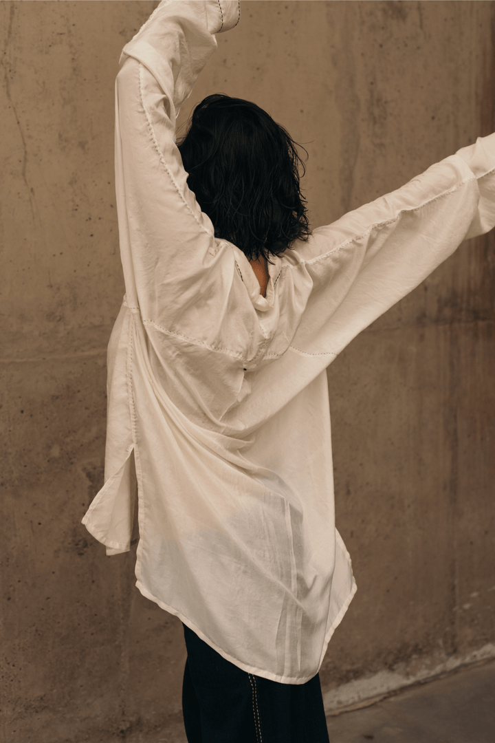 Curve Silk Unisex Shirt - White by Lafaani at White Label Project