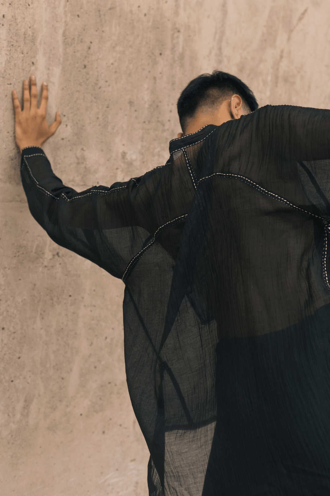Seam Chanderi Unisex Shirt - Black by Lafaani at White Label Project