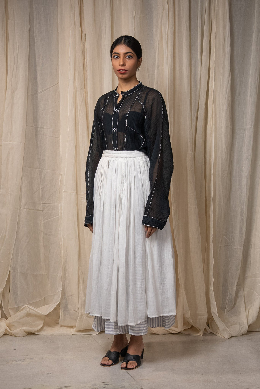 Seam Chanderi Unisex Shirt - Black by Lafaani at White Label Project