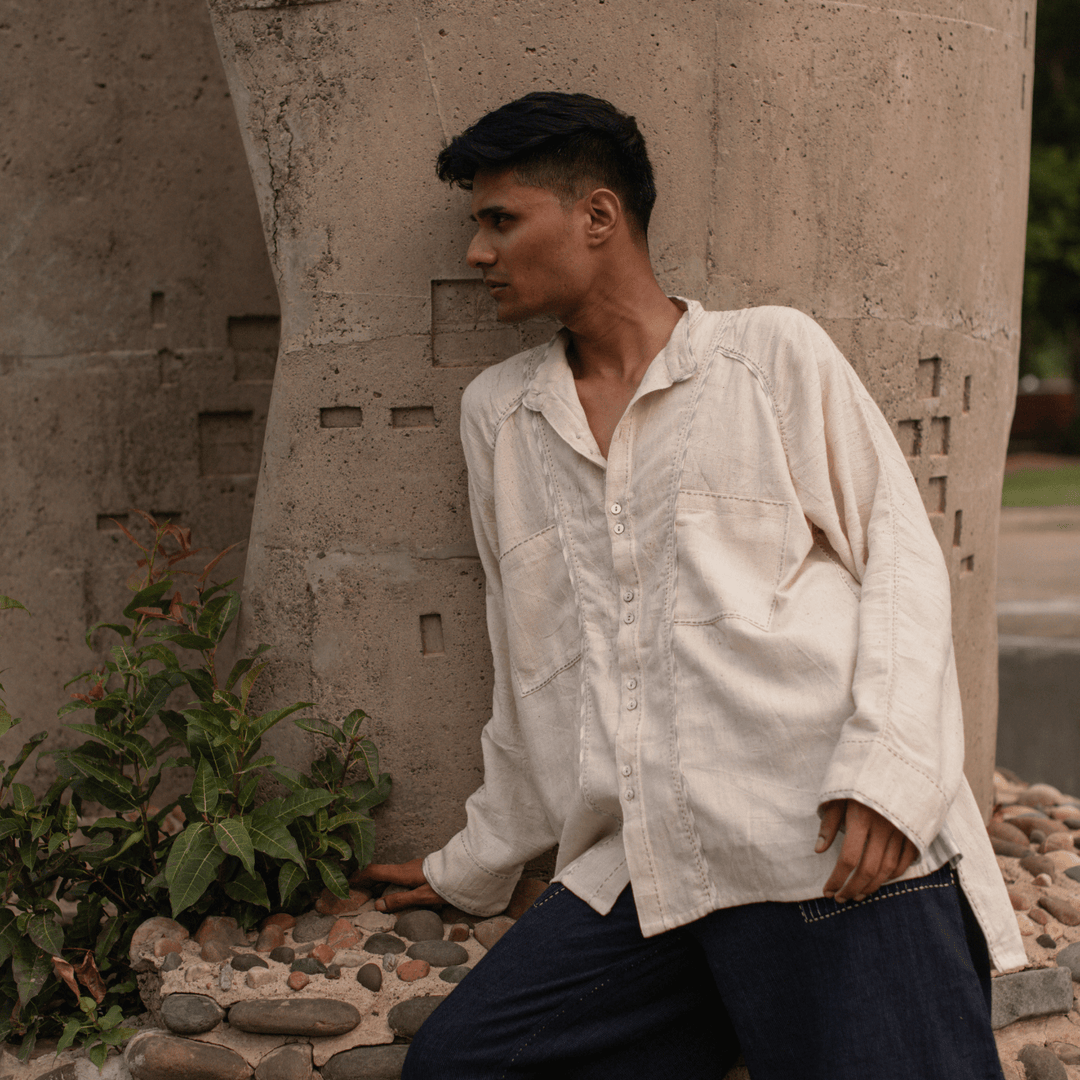 Seam Cotton Unisex Shirt - White by Lafaani at White Label Project