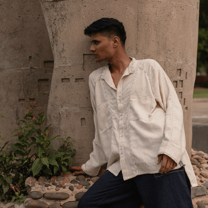 Seam Cotton Unisex Shirt - White by Lafaani at White Label Project