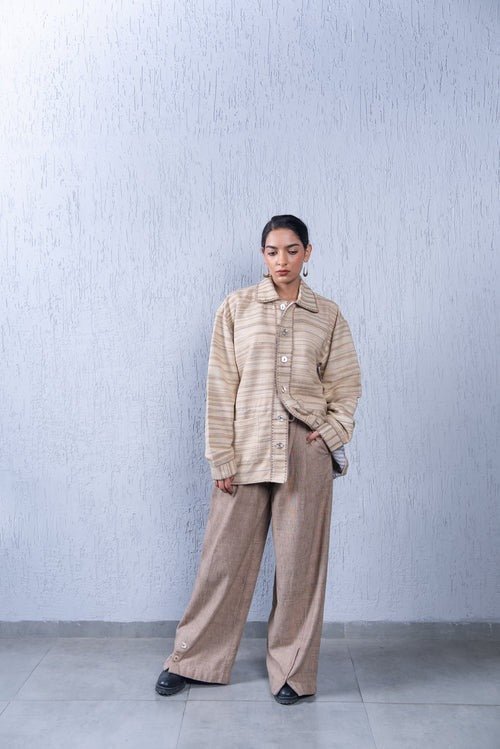 Unquiet Khadi Silk Shirt Jacket by Lafaani at White Label Project