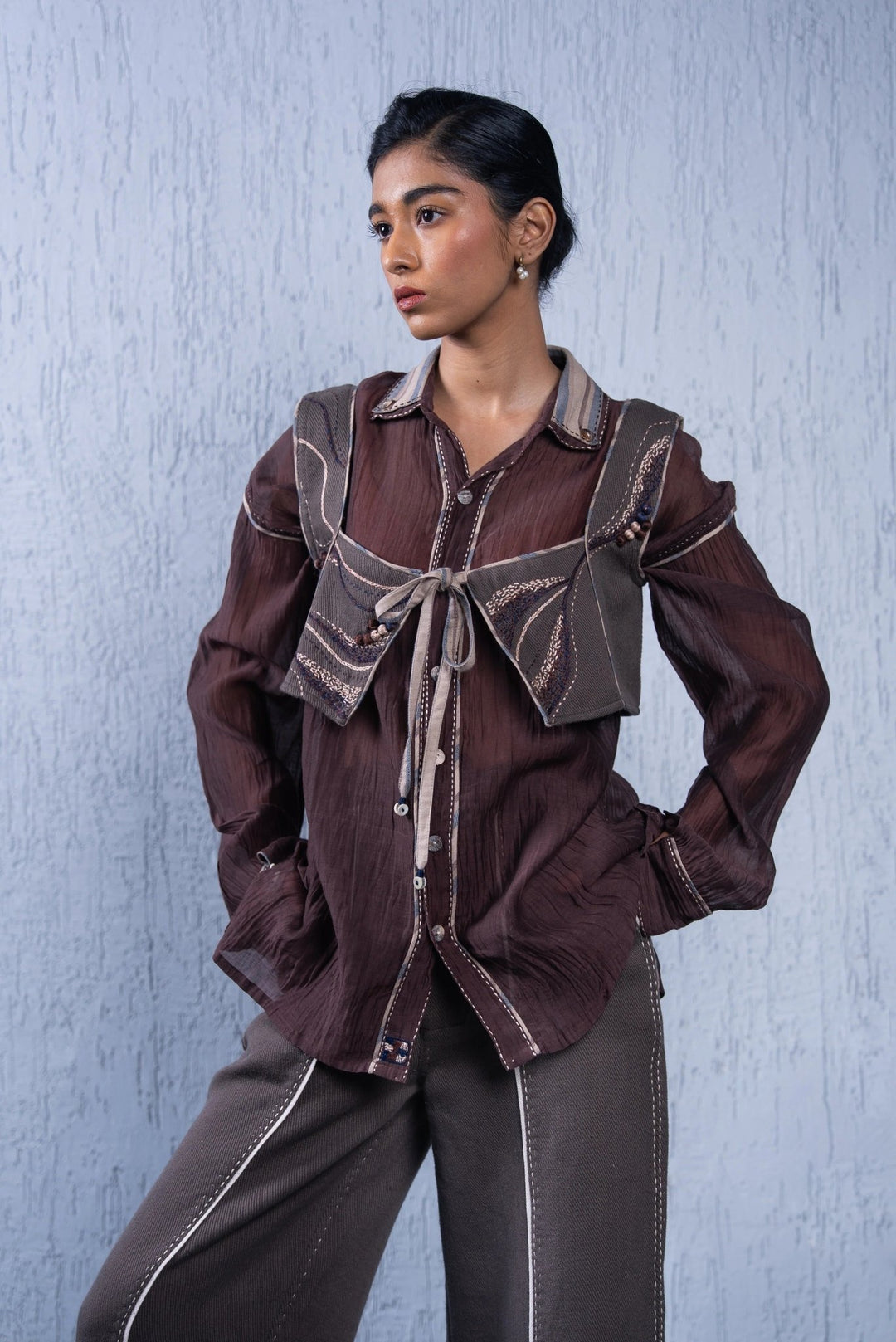 Unquiet Tie-up Blouse by Lafaani at White Label Project