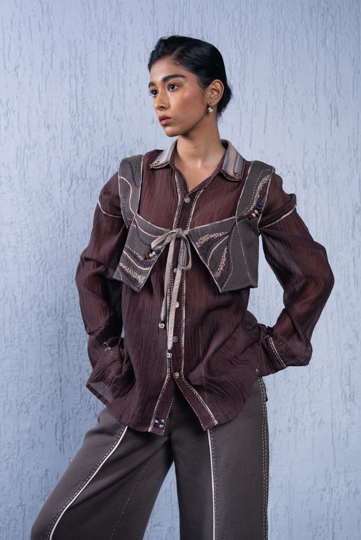 Unquiet Tie-up Blouse by Lafaani at White Label Project