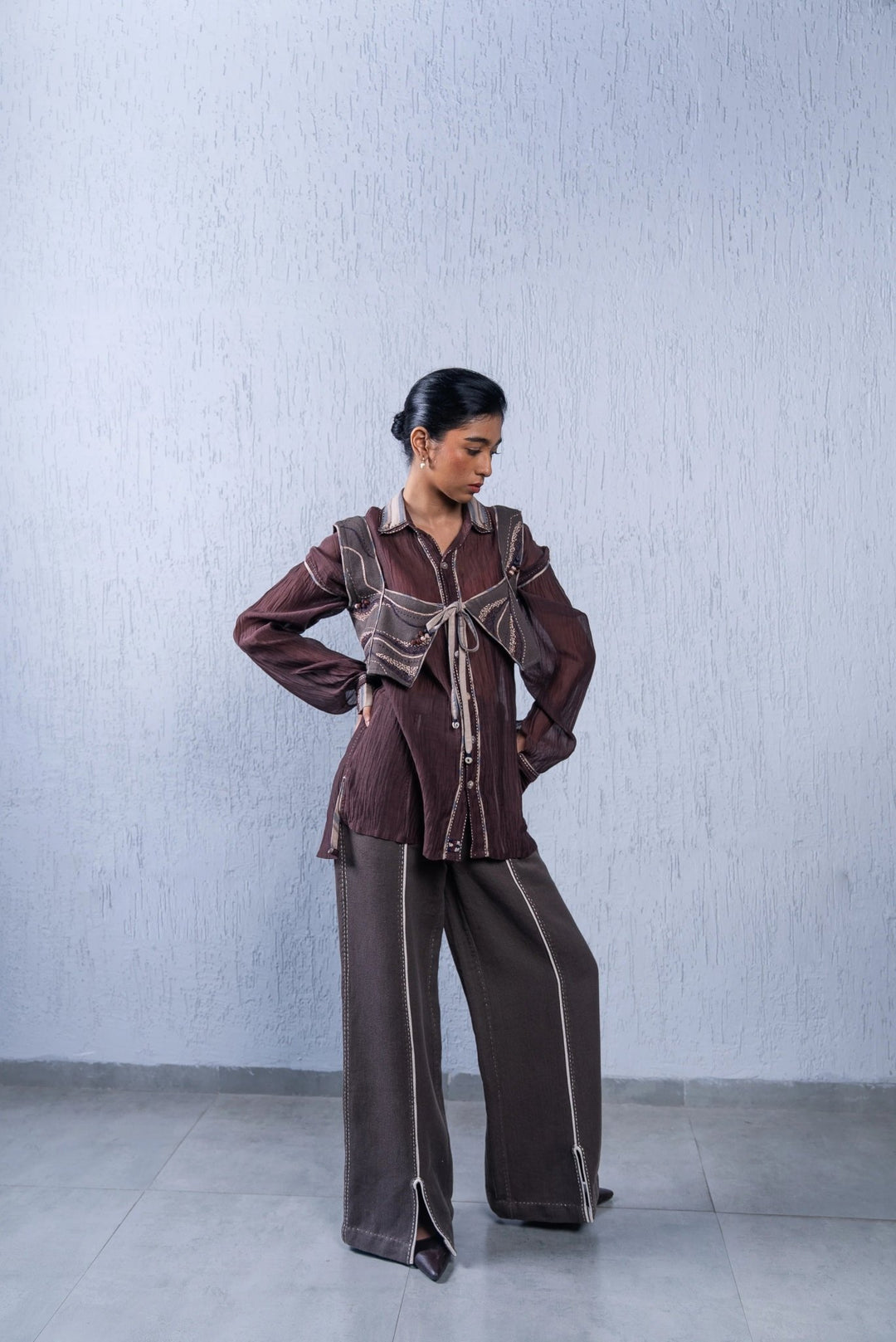 Unquiet Tie-up Blouse by Lafaani at White Label Project