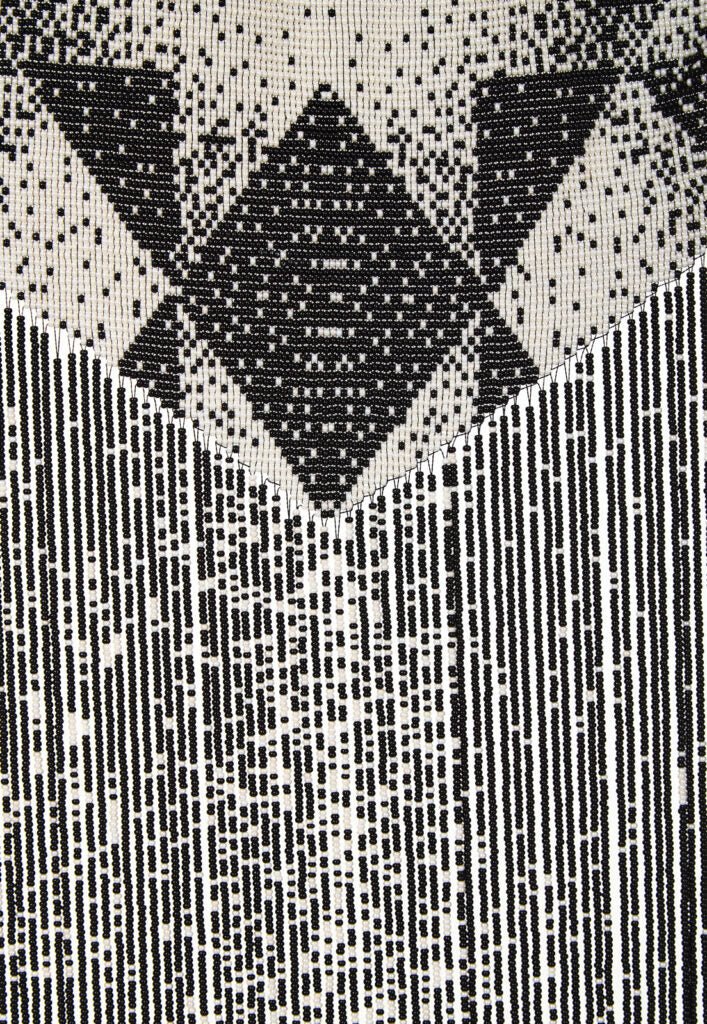 Alma Feral Beaded Chestpiece - Black & White by MAZ at White Label Project