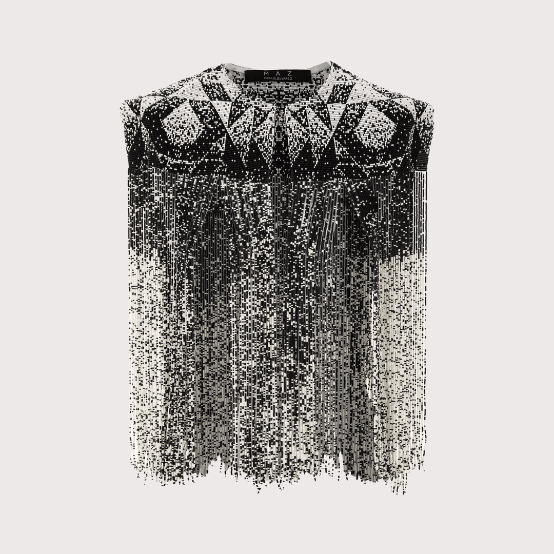 Beaded Shoulder Pads by MAZ at White Label Project