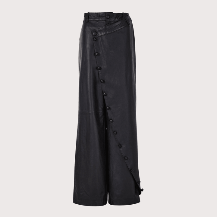 Crossed Leather Trousers by MAZ at White Label Project