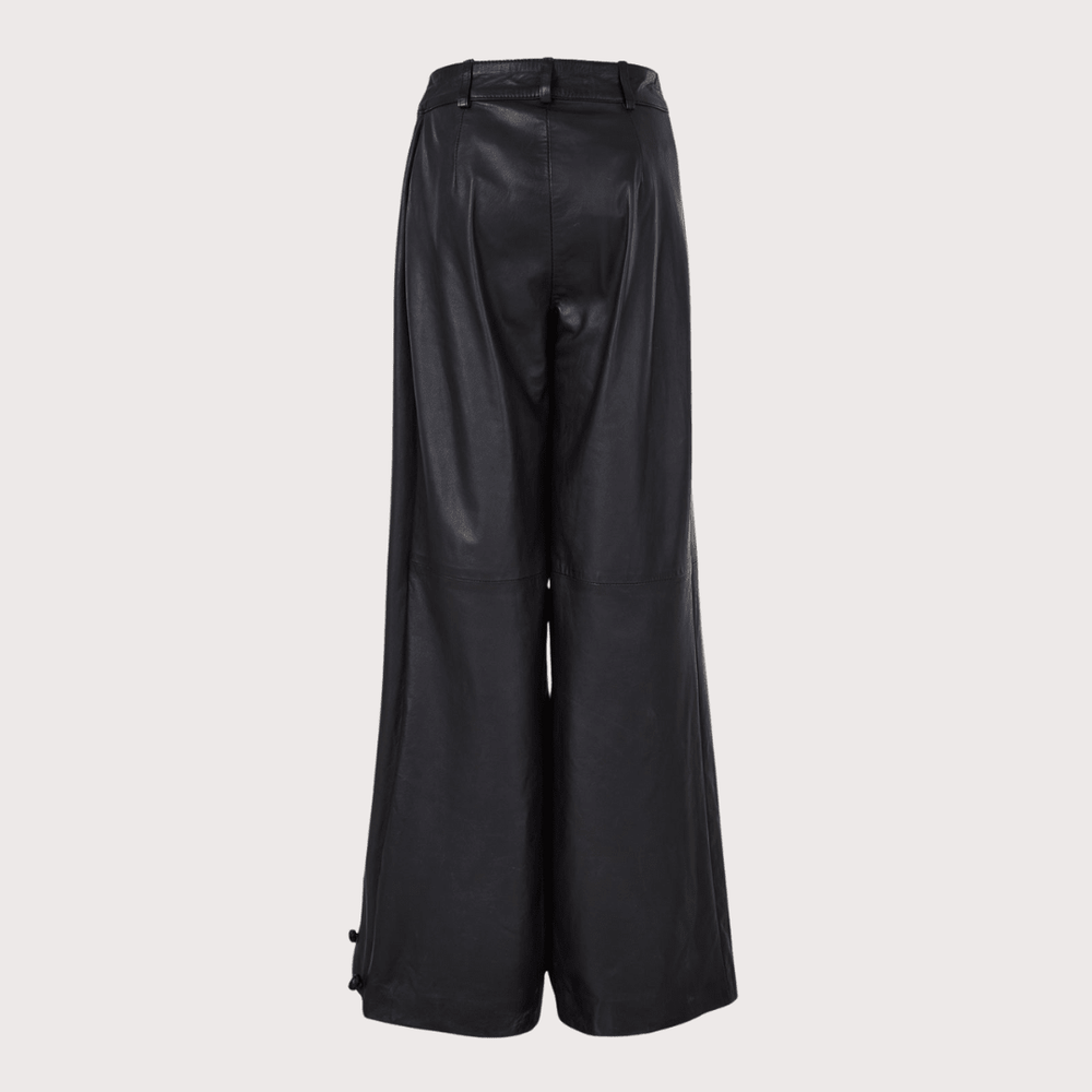 Crossed Leather Trousers by MAZ at White Label Project