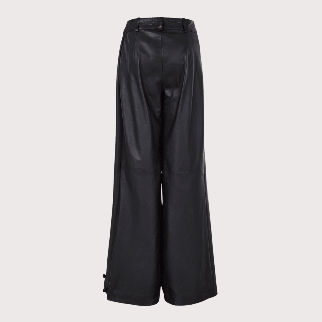Crossed Leather Trousers by MAZ at White Label Project