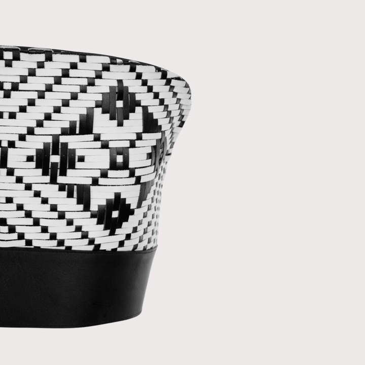 Intrecciato Top Leather - Black & White by MAZ at White Label Project