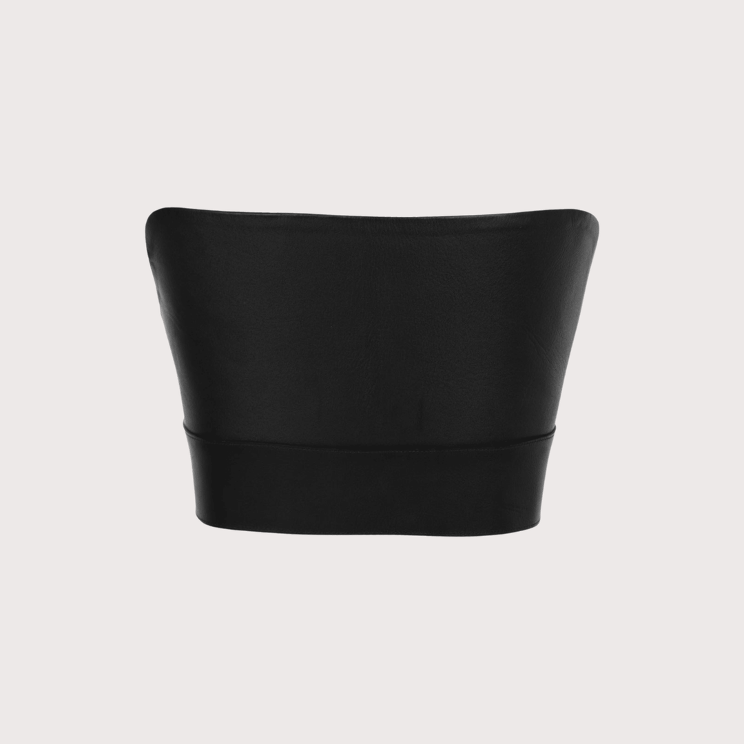 Intrecciato Top Leather - Black & White by MAZ at White Label Project