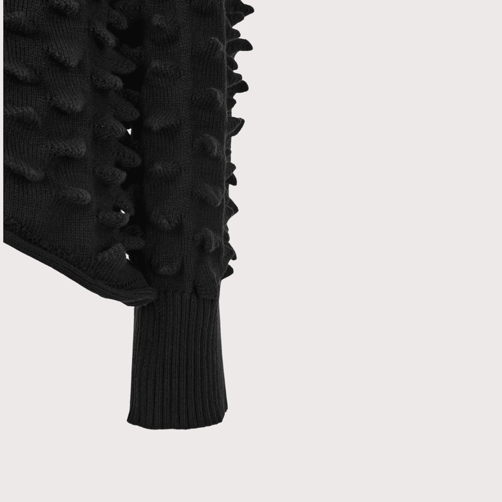 Knitted Peaks Sweater - Black by MAZ at White Label Project