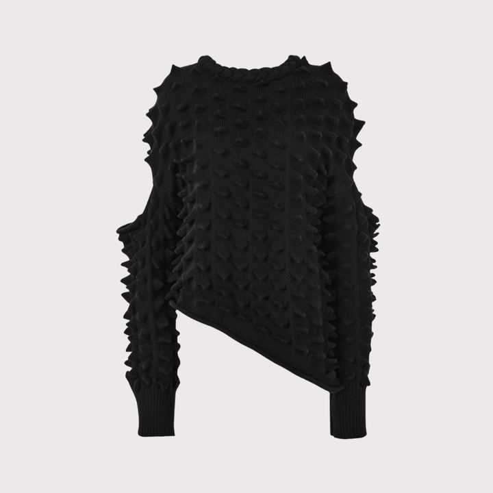 Knitted Peaks Sweater - Black by MAZ at White Label Project