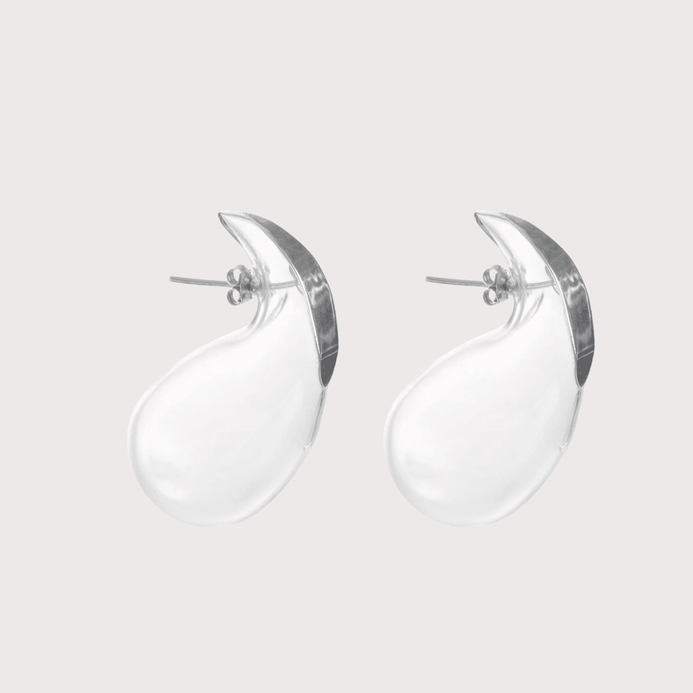 Large Glass Drop Earrings by MAZ at White Label Project