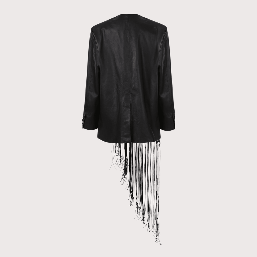 Macrame Leather Blazer by MAZ at White Label Project