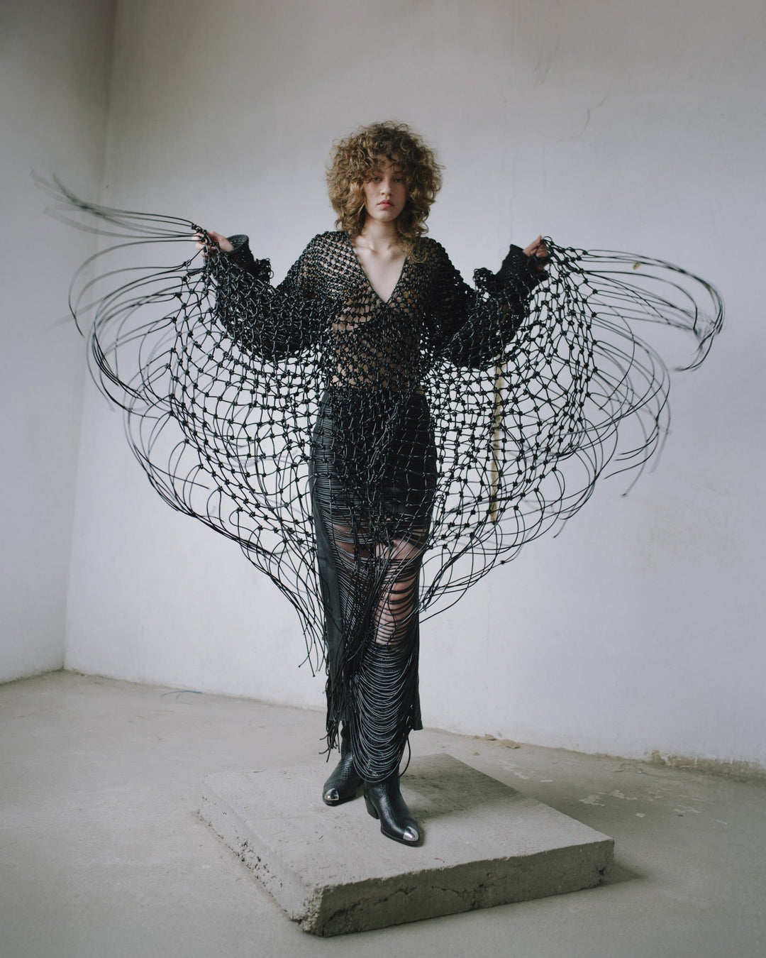 Macrame Mesh Shirt by MAZ at White Label Project