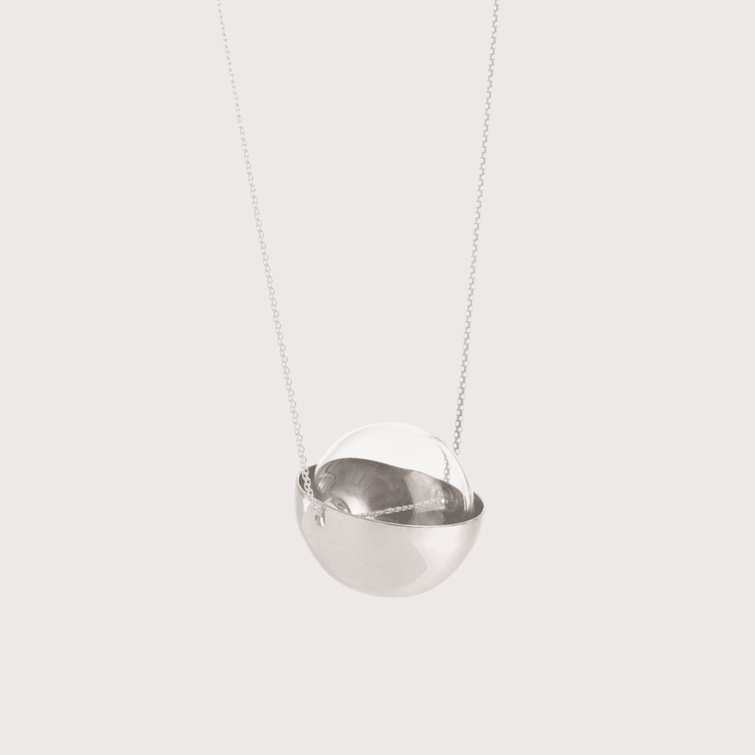 Medium Sphere Glass Necklace by MAZ at White Label Project