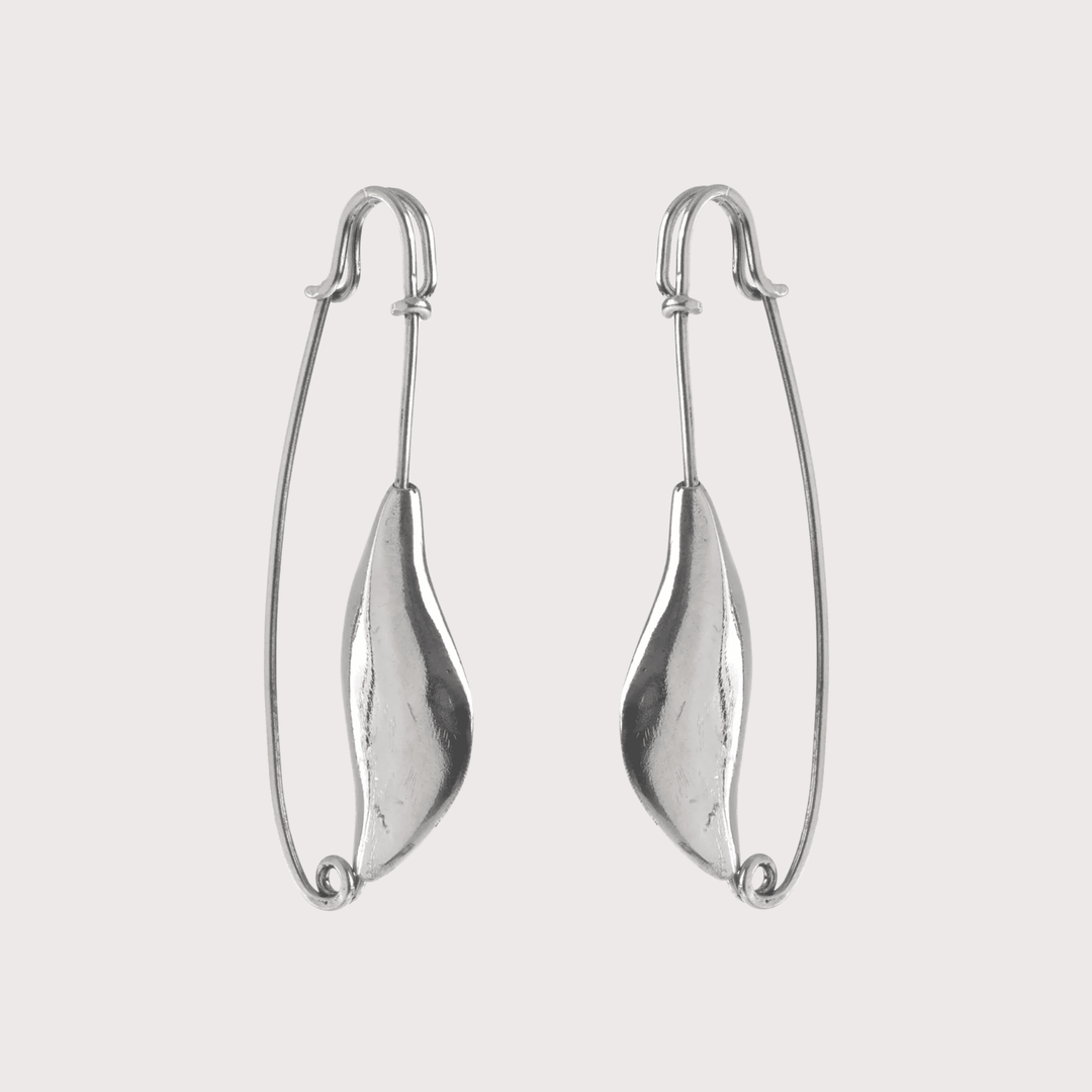 Silver Pin Earrings by MAZ at White Label Project