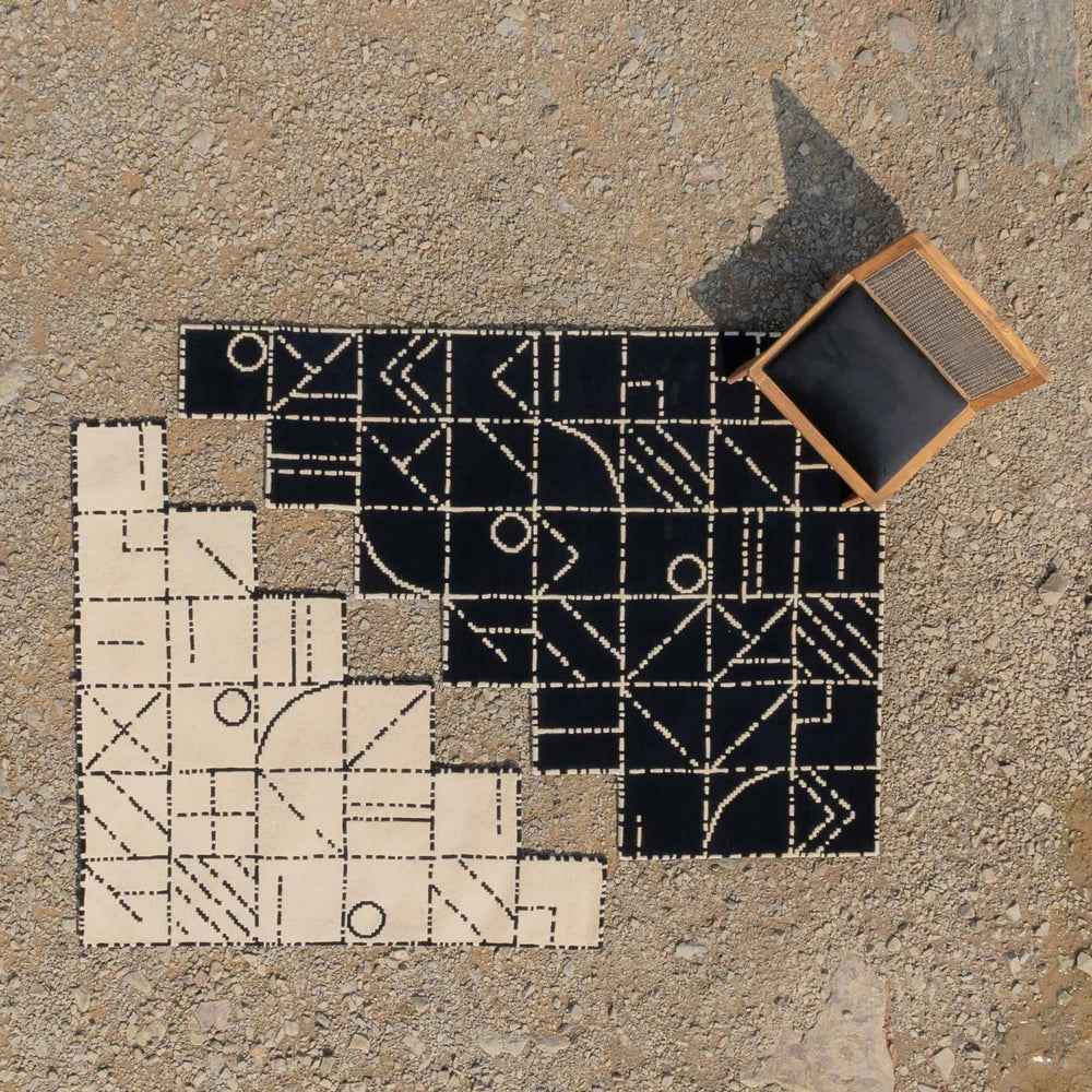 Step Rug - Black and White by Objectry at White Label Project