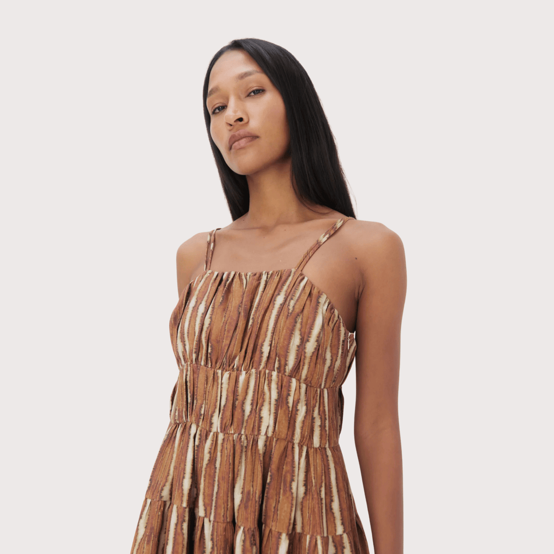 Agave A Line Dress - Brick by Olga Fisch at White Label Project