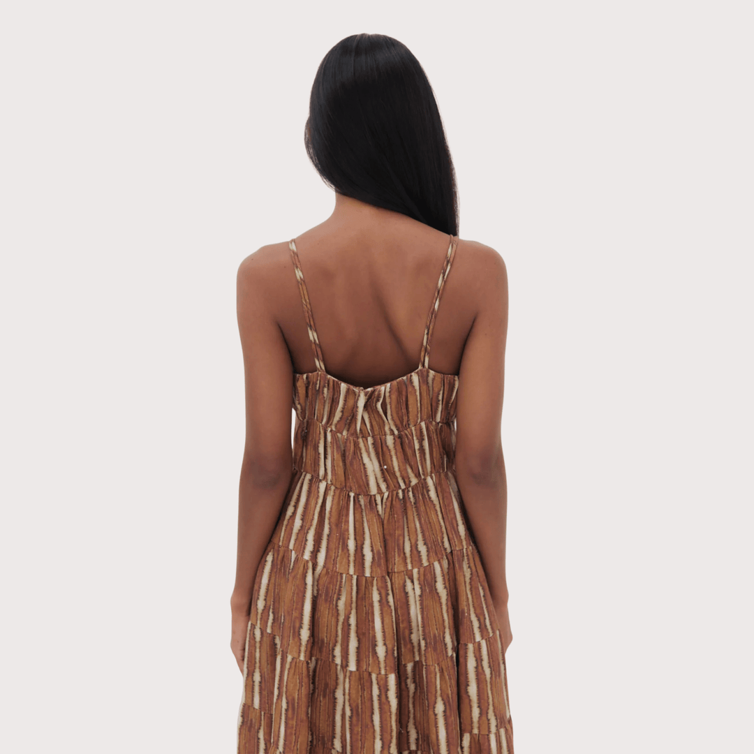 Agave A Line Dress - Brick by Olga Fisch at White Label Project