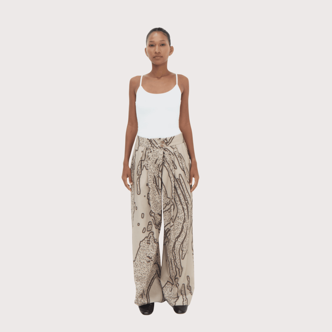 Laha Double Pleated Trousers by Olga Fisch at White Label Project