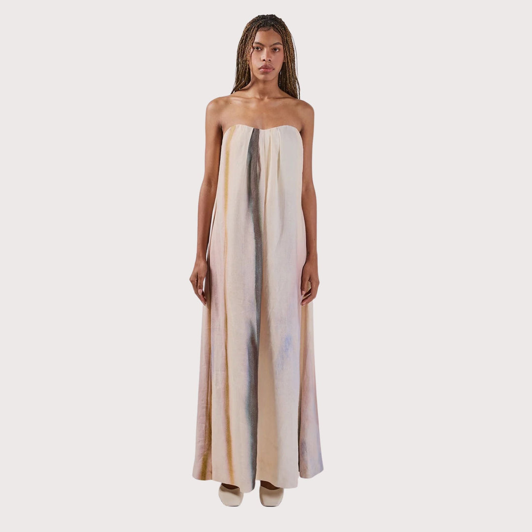 Opalo Strapless Dress - Off White by Olga Fisch at White Label Project