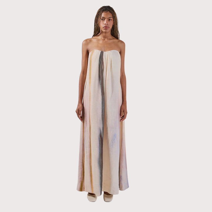 Opalo Strapless Dress - Off White by Olga Fisch at White Label Project