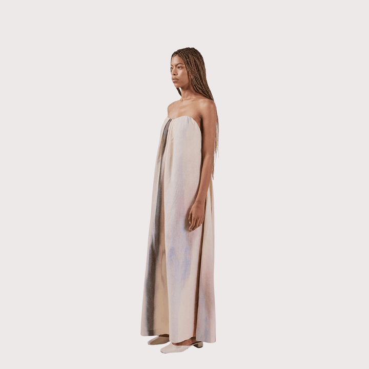 Opalo Strapless Dress - Off White by Olga Fisch at White Label Project