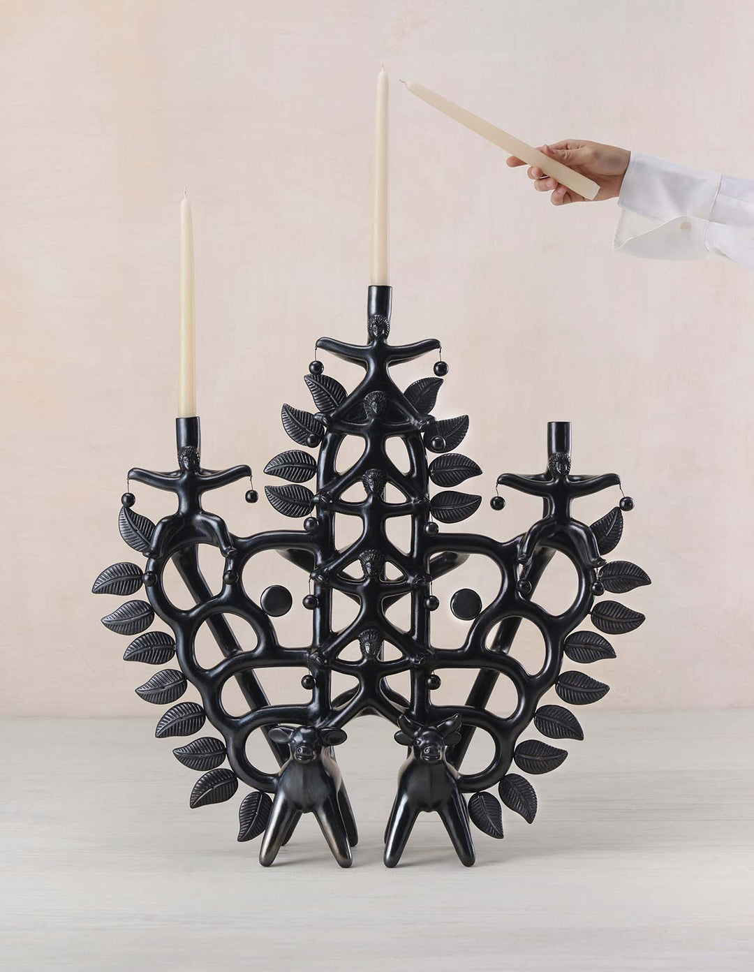 Acatlán Candleholder - Large/Black by Onora Casa at White Label Project