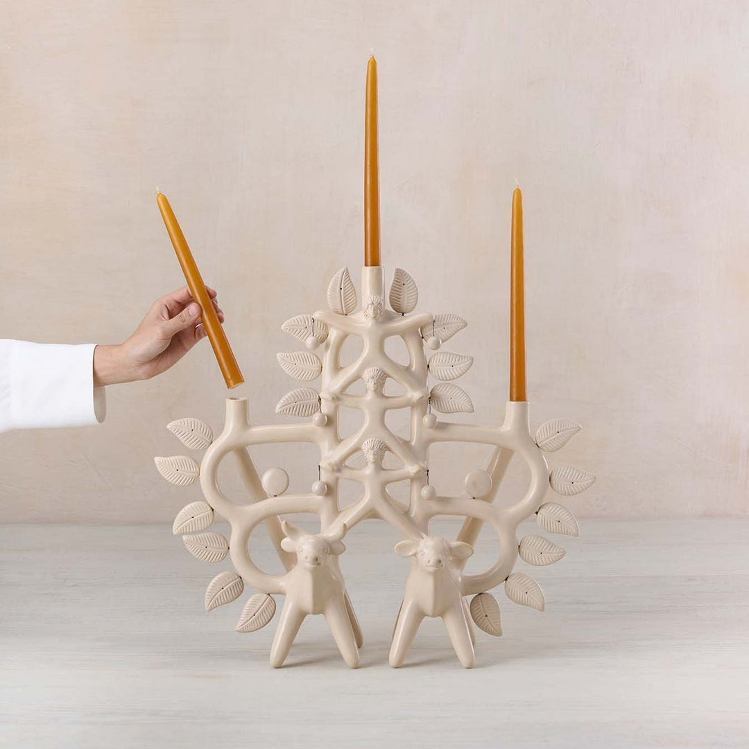 Acatlán Candleholder - Small/White by Onora Casa at White Label Project