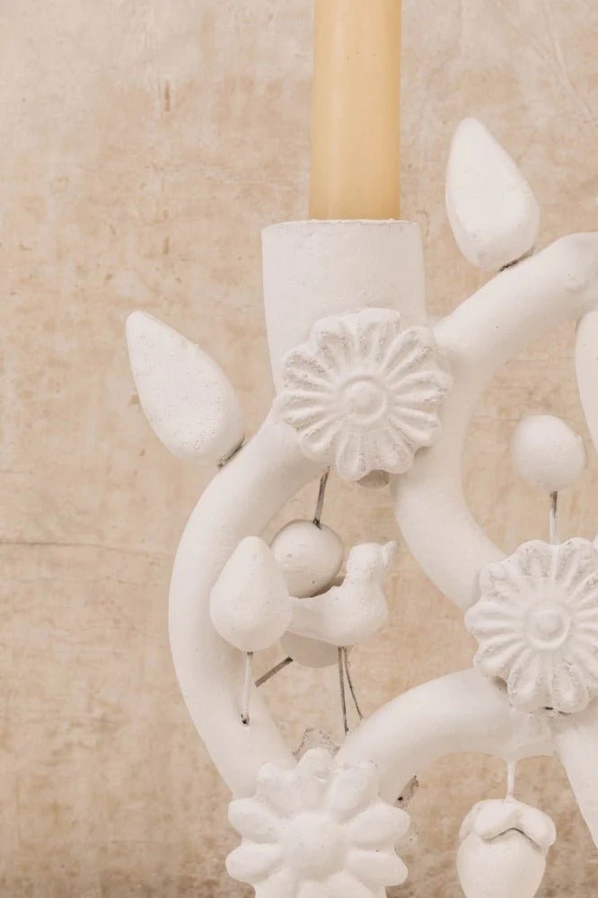 Izu Tree of Life Candleholder - White by Onora Casa at White Label Project