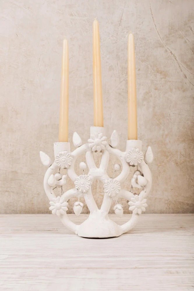 Izu Tree of Life Candleholder - White by Onora Casa at White Label Project