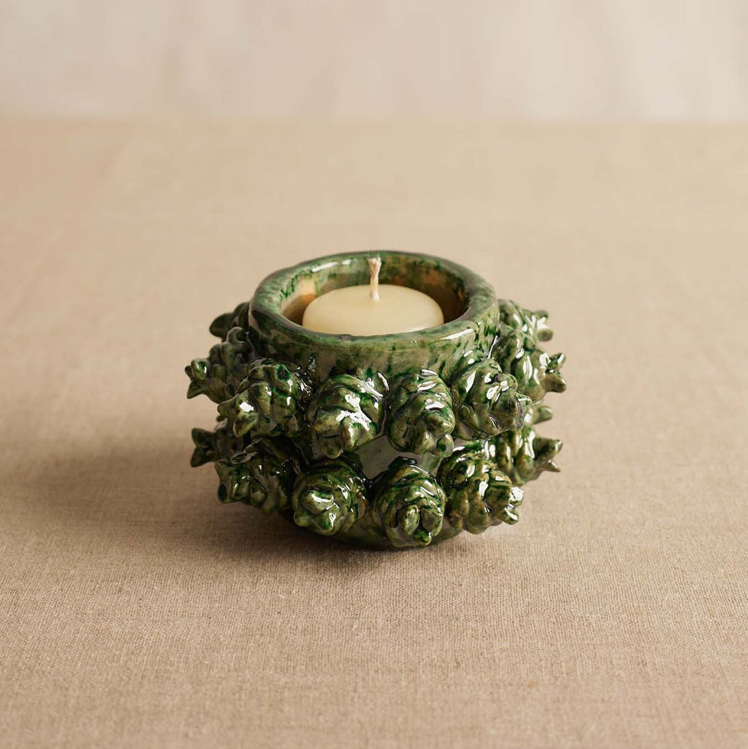 Rosalitos Votive Candleholder - Green by Onora Casa at White Label Project
