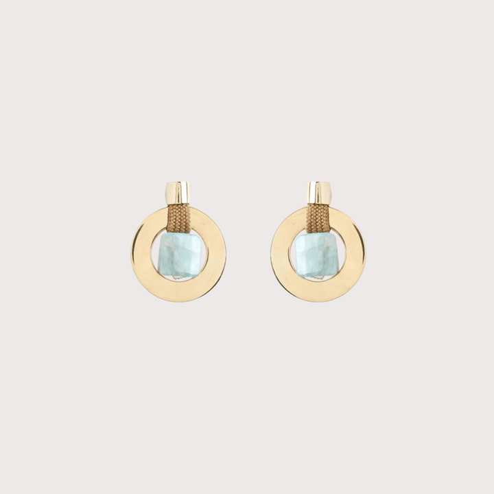 Kimiya Aquamarine Earrings - Beige by Pichulik at White Label Project