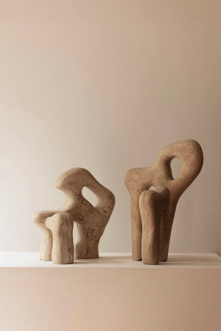 Ósea III Sculpture - Travertine by Rebeca Cors at White Label Project