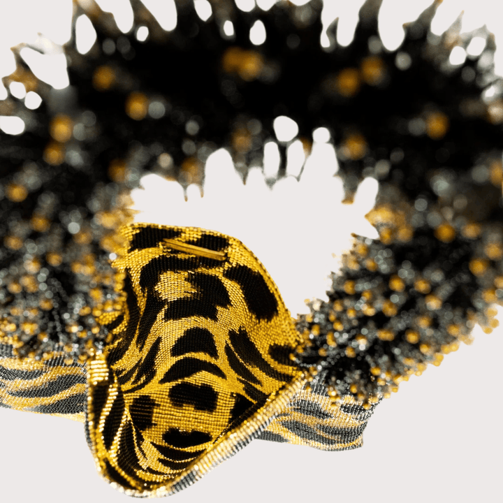 Clash of Prints Bag - Gold/Black Leopard by Sac De Soul at White Label Project