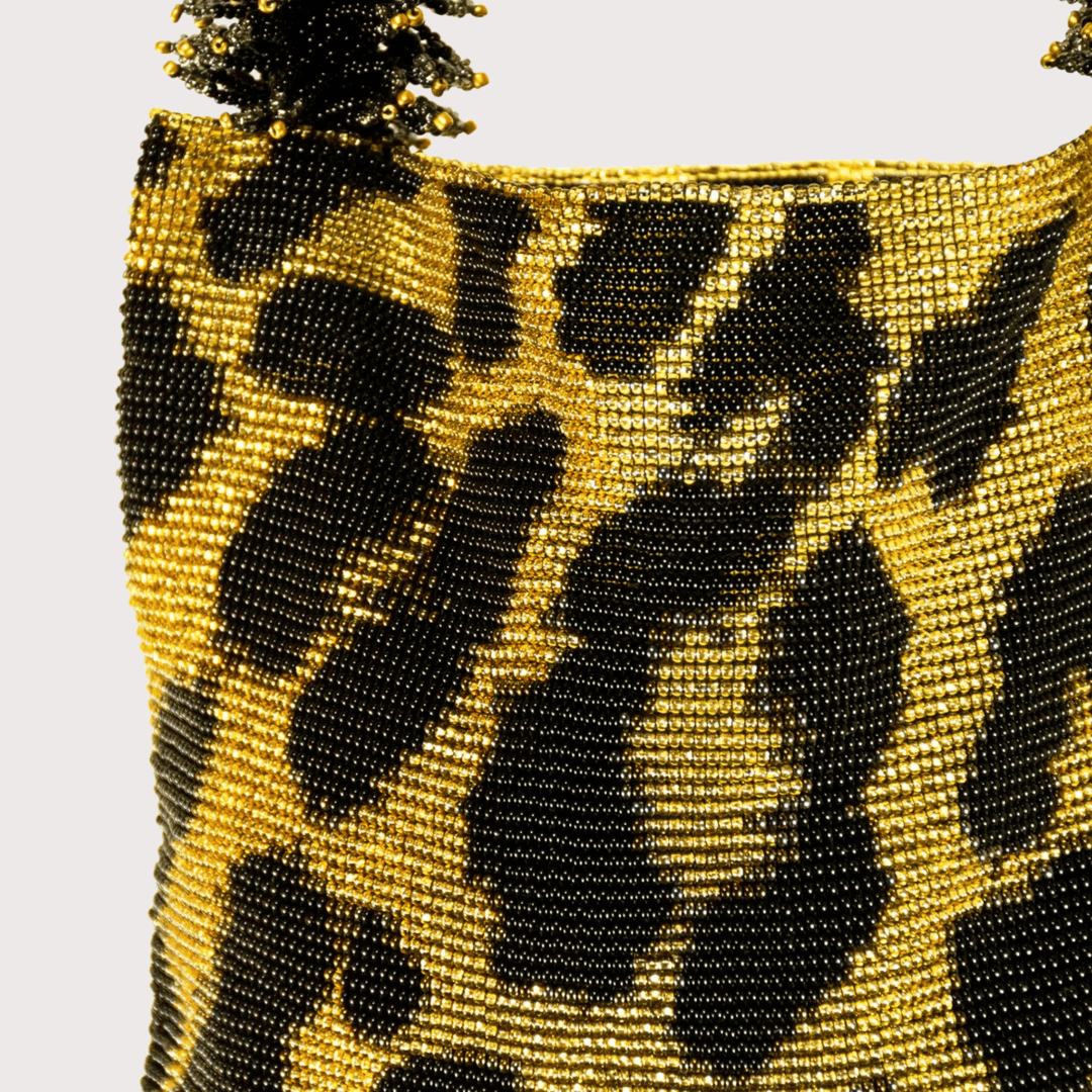 Clash of Prints Bag - Gold/Black Leopard by Sac De Soul at White Label Project