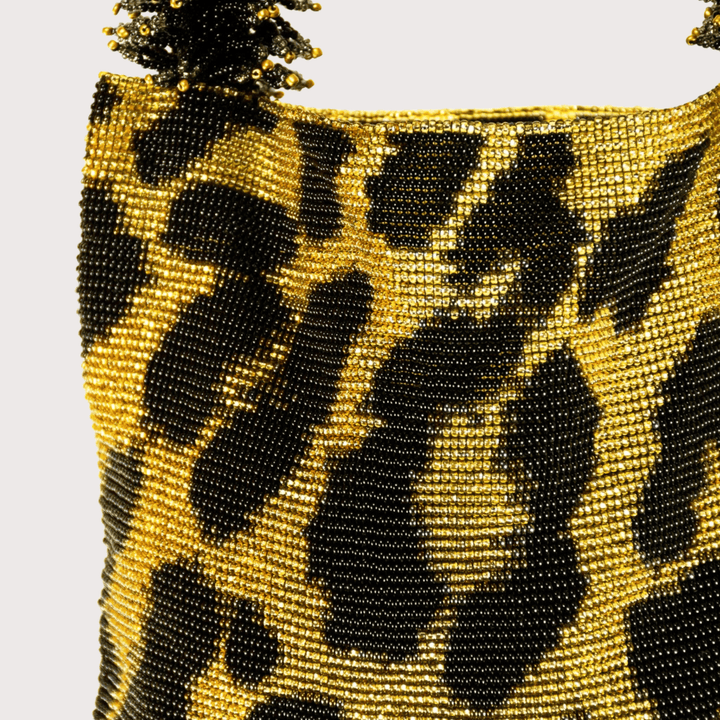 Clash of Prints Bag - Gold/Black Leopard by Sac De Soul at White Label Project