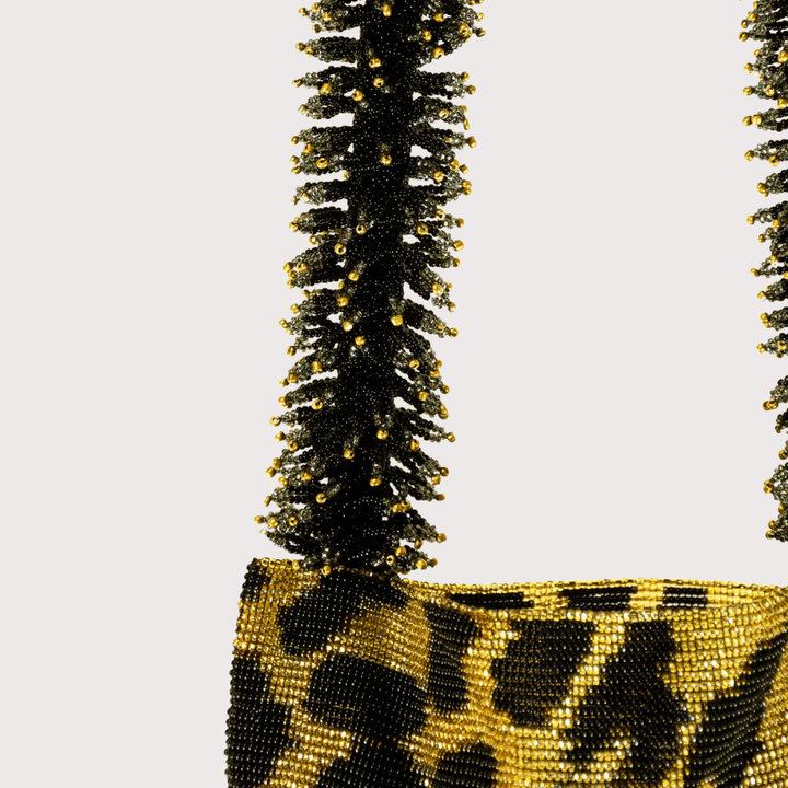 Clash of Prints Bag - Gold/Black Leopard by Sac De Soul at White Label Project